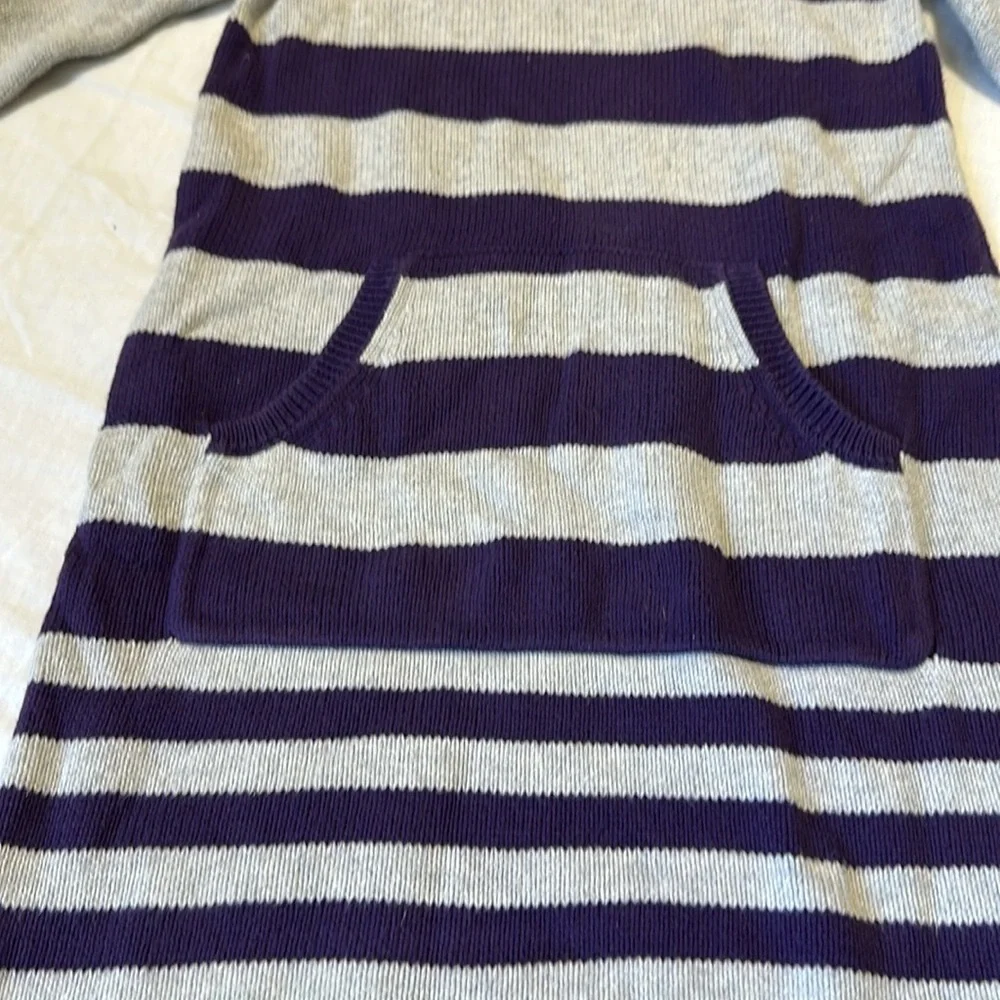 Gymboree Purple/Gray Hooded Sweater Dress Front Pocket Size 12